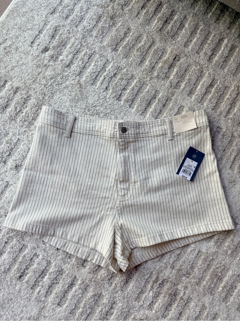 Universal Thread Cream Pinstripe Jean Shorts